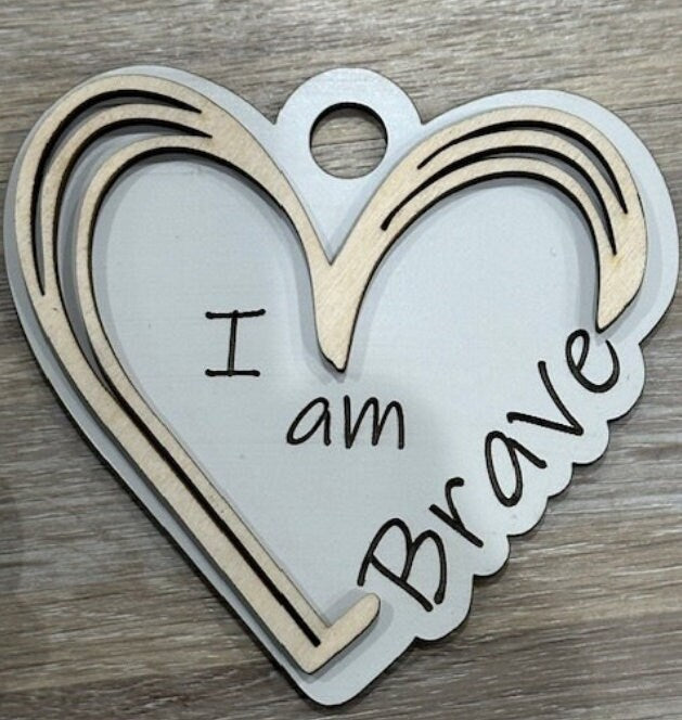Inspirational Car Charms, Inspirational Charm, Bag Charms, Unfinished, Wooden Charms, Strong, Enough, Unfinished, DIY, Blank Charm