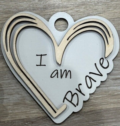 Inspirational Car Charms, Inspirational Charm, Bag Charms, Unfinished, Wooden Charms, Strong, Enough, Unfinished, DIY, Blank Charm