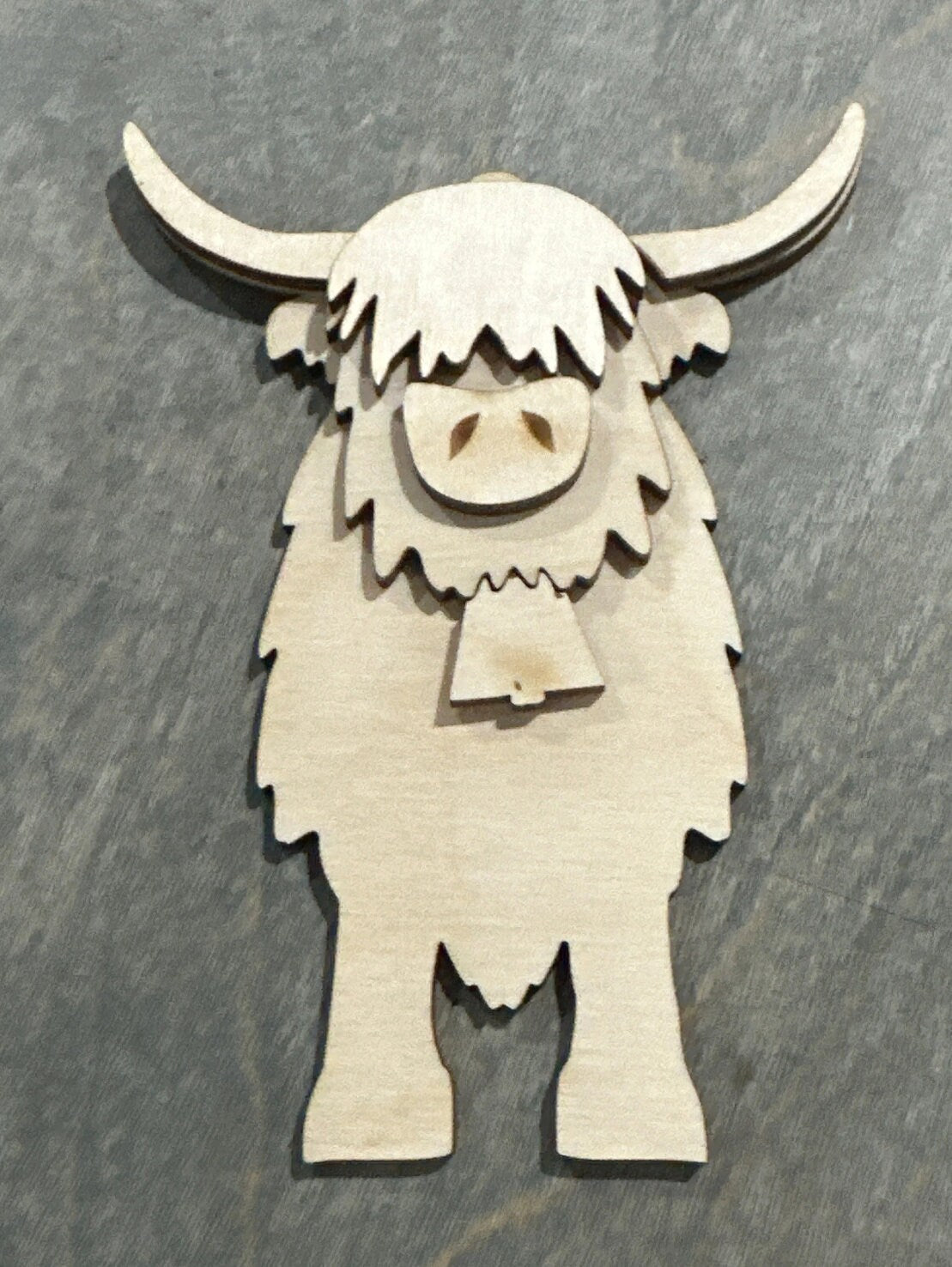 Highlander Cow DIY, Highlander Cow Charm, Cows, Unfinished,Not Today Wooden Car Charms, Unfinished, DIY, Blank Charm