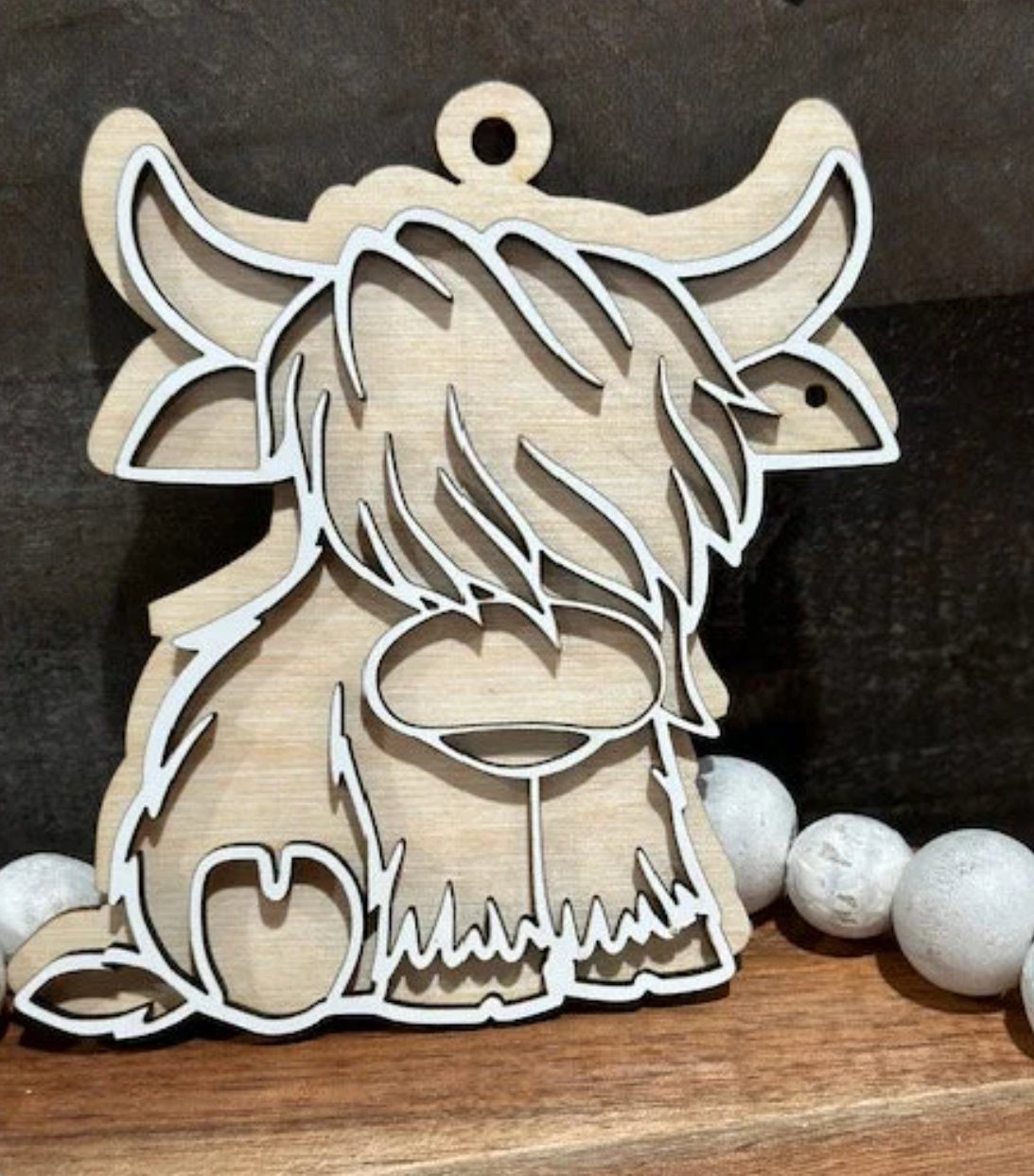 DIY Highland Cow Silhouette, Cow, Unfinished, Wooden Car Charms, Unfinished, DIY, Blank Charm, Unfinished Cow Charm, Wooden Charm