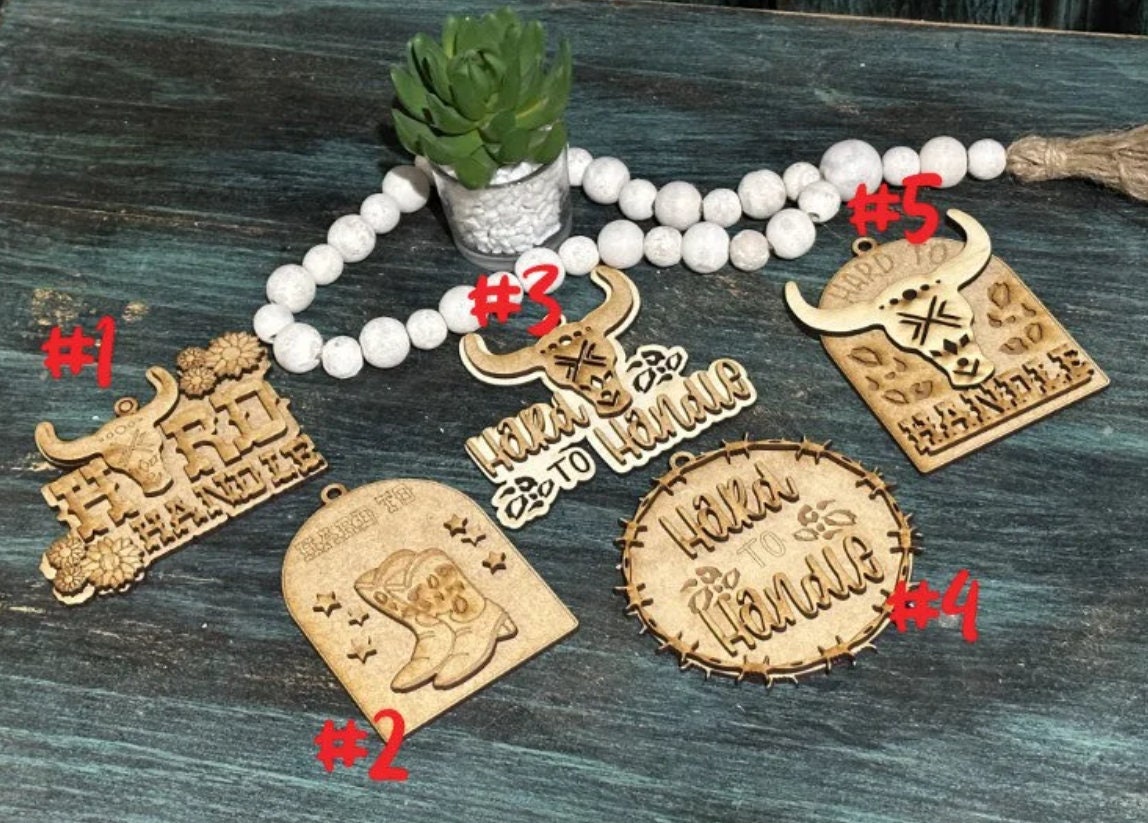 Unfinished DIY Western Car Charms, Hard to Handle Decoration, Customizable Cowboy Car Accessory, Western Style Bag Ornament, Hard to Handle