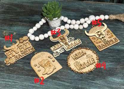 Unfinished DIY Western Car Charms, Hard to Handle Decoration, Customizable Cowboy Car Accessory, Western Style Bag Ornament, Hard to Handle