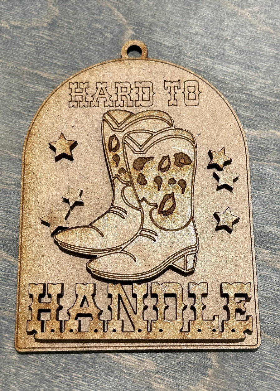 Unfinished DIY Western Car Charms, Hard to Handle Decoration, Customizable Cowboy Car Accessory, Western Style Bag Ornament, Hard to Handle