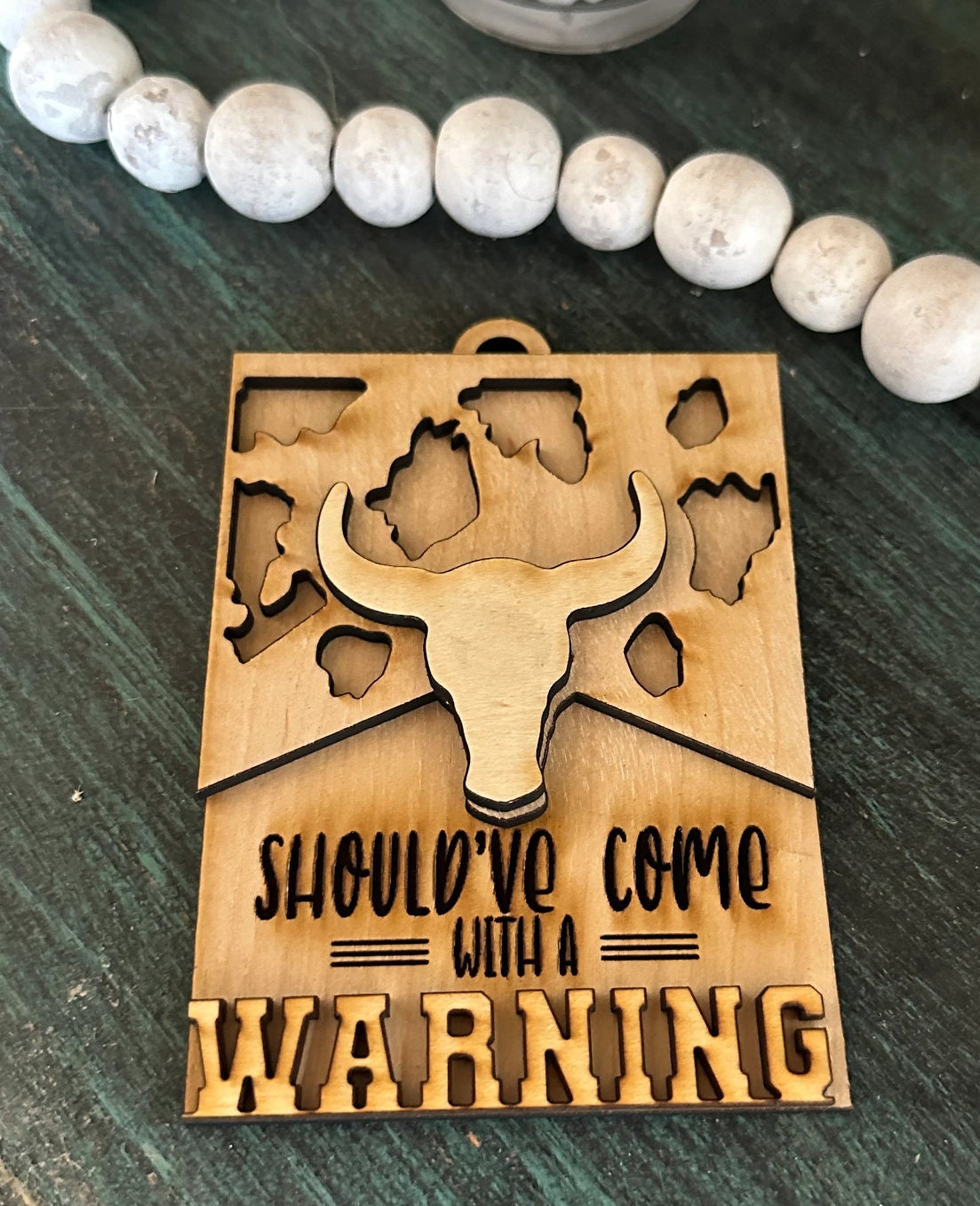 Unfinished DIY Car Charms, Customizable Bogg Bag Charm, Western Cowboy Accessory, Rustic Warning Charm, Country Style Car Decor, Blank Charm