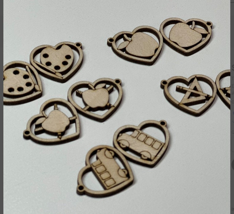 Teacher Earring DIY Unfinished, Unfinished, Wooden Earrings, Unfinished, DIY, Blank Charm, DIY Earring Apples, Teacher Earrings, Teacher