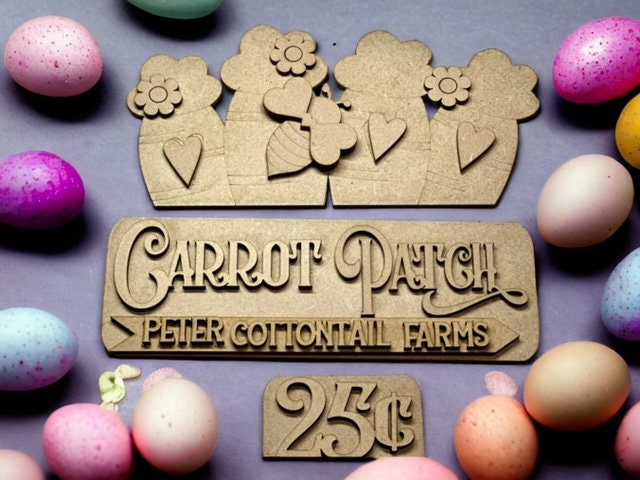 DIY Carrot Interchangeable Truck Insert, Picket Insert, Easter Insert, DIY Truck Kit, Interchangeable, Carrot, Finished, Easter Carrot