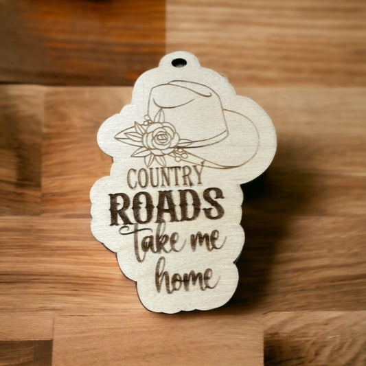 Country Roads Charm, Unfinished, Cowboy Hat Ornament, Wooden Ornament, DIY Country Charm, Rustic Farmhouse Decor, Unfinished Ornament