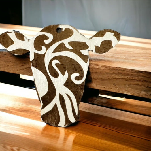 Leathered Tool Cow Unfinished DIY Car charms, Cow bag Charm, Car charms, Leather Look cow Charm, car charm, Cow Charms