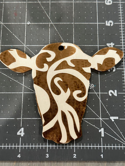 Leathered Tool Cow Unfinished DIY Car charms, Cow bag Charm, Car charms, Leather Look cow Charm, car charm, Cow Charms