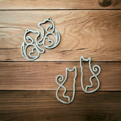 Dog, Cat Earring DIY, Unfinished Wooden Earrings, Animal Wood Cut Designs, DIY Animal Earrings, Craft Blanks, Dog, Cat Wood Earrings