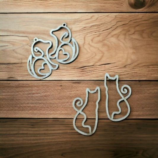 Dog, Cat Earring DIY, Unfinished Wooden Earrings, Animal Wood Cut Designs, DIY Animal Earrings, Craft Blanks, Dog, Cat Wood Earrings