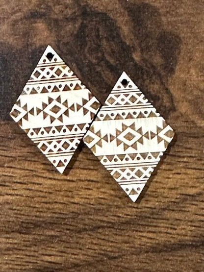 Tribal Aztec Earring DIY Unfinished, Unfinished, Wooden Earring, Unfinished, DIY, Blank Charm, DIY Earring Tribal Aztec, Earrings