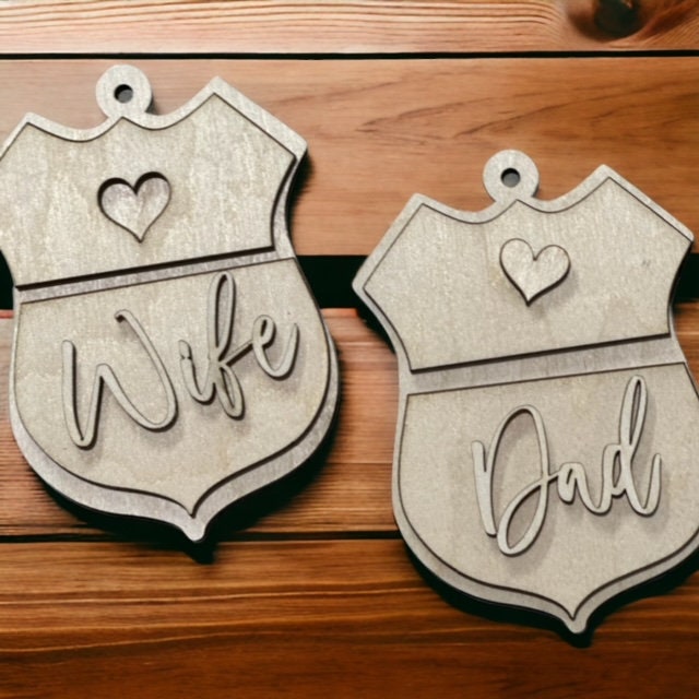 Unfinished DIY Police Badge, Wife Law Enforcement Badge, Dad Car charms, Law Enforcement, Police Ornament, DIY, Unfinished, Son, Mom