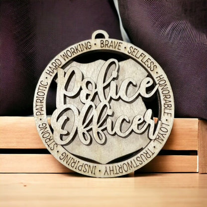 Unfinished DIY Officer Ornament/Sheriff /State Trooper Car charms /Law Enforcement Police Ornament /Police Officer / Fire Fighter / EMT
