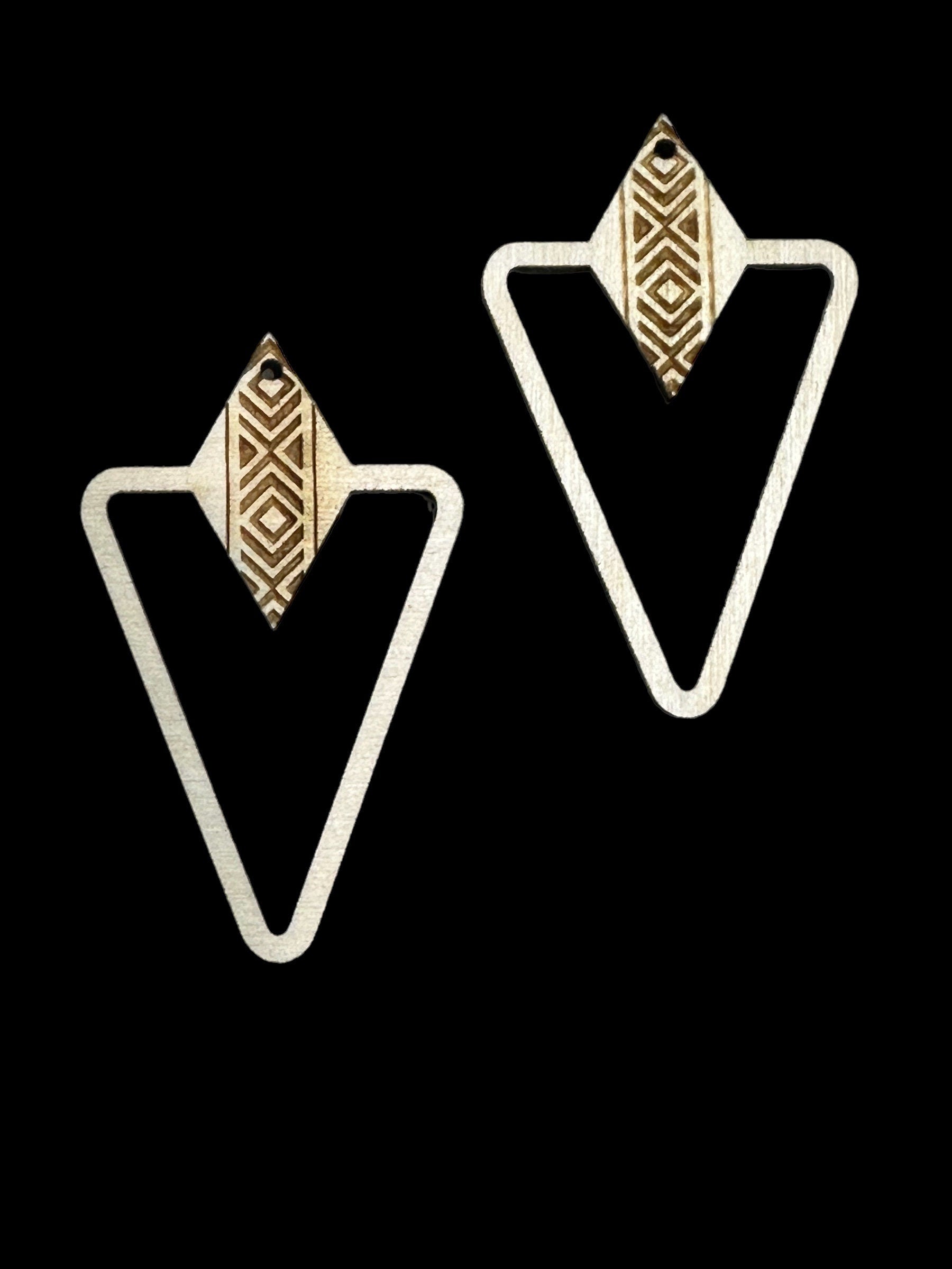 Aztec Earring DIY Unfinished / Unfinished, Wooden Earrings / Unfinished, DIY / Blank Charm, DIY Earring Aztec, Earrings, Wood cut-outs