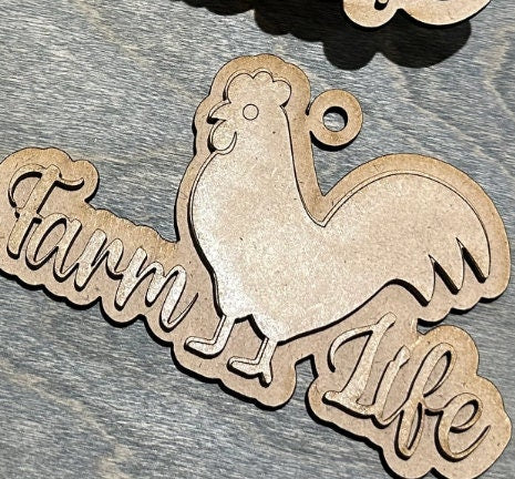 Unfinished DIY Farm Life/ Farm Life Charms Unfinished / Wooden Charms / Unfinished / DIY / Blank Charm/ Animals DIY