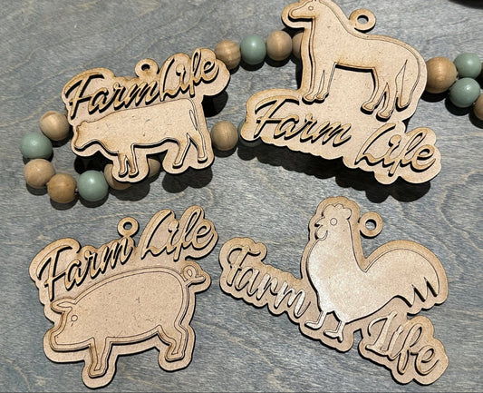 Unfinished DIY Farm Life/ Farm Life Charms Unfinished / Wooden Charms / Unfinished / DIY / Blank Charm/ Animals DIY