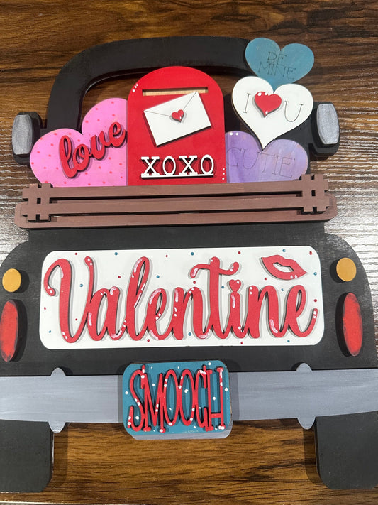 Valentines Interchangeable Farmhouse Truck Insert, Seasonal Truck, DIY Truck Kit, Interchangeable DIY Kit, Unfinished KIT, Valentine