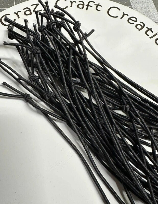 Elastic Cord 2mm Thick, Cord Elastic, Black or White Car Charm String, Stretchy Cord for Crafts, Elastic String for DIY, Durable Craft Cord