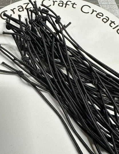 Elastic Cord 2mm Thick, Cord Elastic, Black or White Car Charm String, Stretchy Cord for Crafts, Elastic String for DIY, Durable Craft Cord