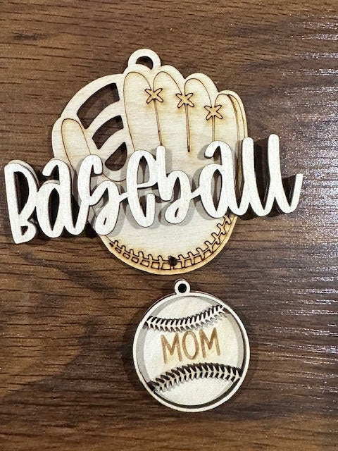 Unfinished DIY Baseball / Softball Charms/ Softball and Baseball Charms Unfinished / Wooden Charms / Unfinished / DIY / Blank Charm /Sports