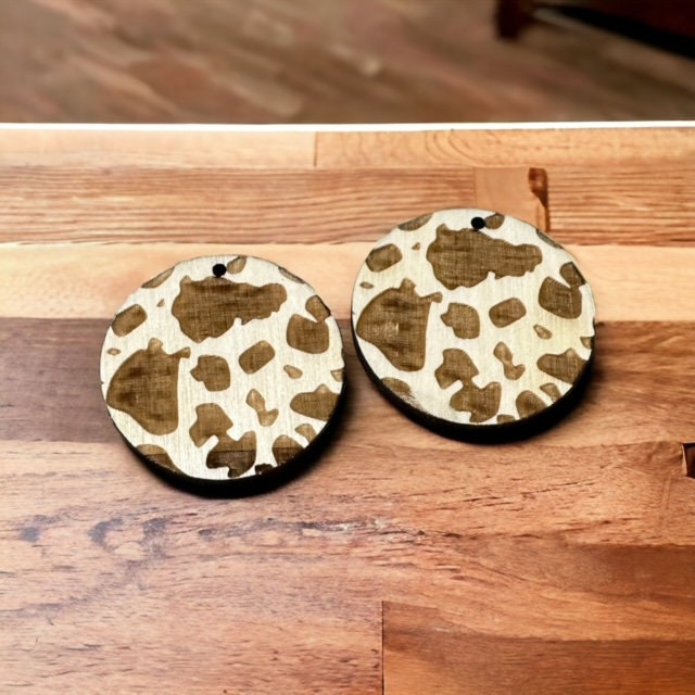 Cow print Earring DIY Unfinished / Unfinished /Wooden Earrings / Unfinished / DIY / Cow Print / DIY Cow Print Classy / Earrings / Wood cut