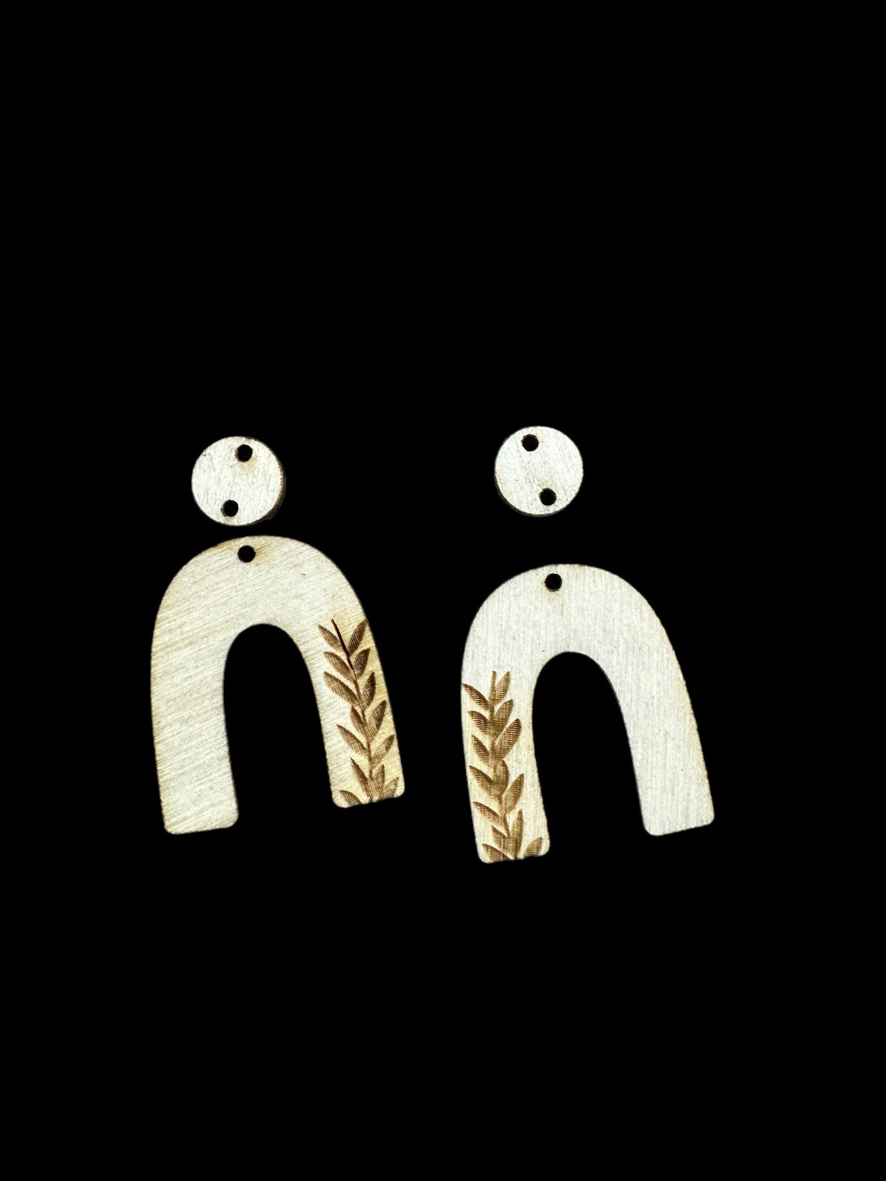 Boho Arch Birch Wood Earrings: Flower Cutout DIY Craft Blanks