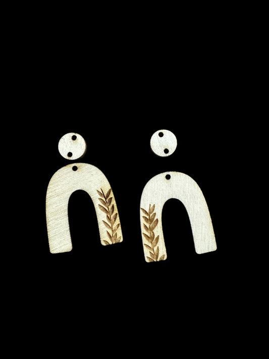 Boho Arch Birch Wood Earrings: Flower Cutout DIY Craft Blanks