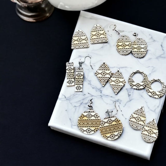 Tribal Aztec Earring DIY Unfinished, Unfinished, Wooden Earring, Unfinished, DIY, Blank Charm, DIY Earring Tribal Aztec, Earrings