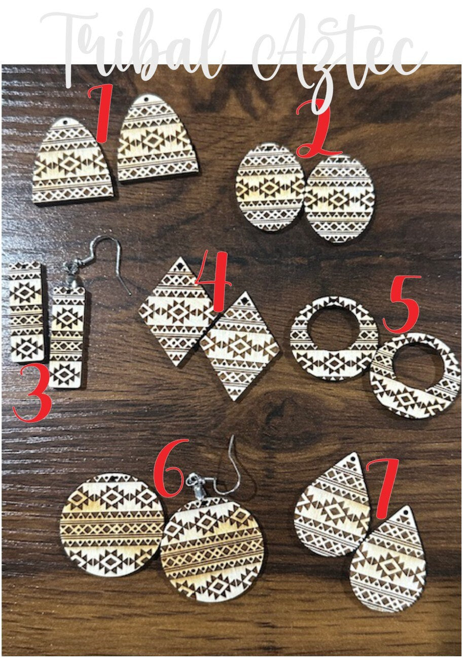 Tribal Aztec Earring DIY Unfinished, Unfinished, Wooden Earring, Unfinished, DIY, Blank Charm, DIY Earring Tribal Aztec, Earrings
