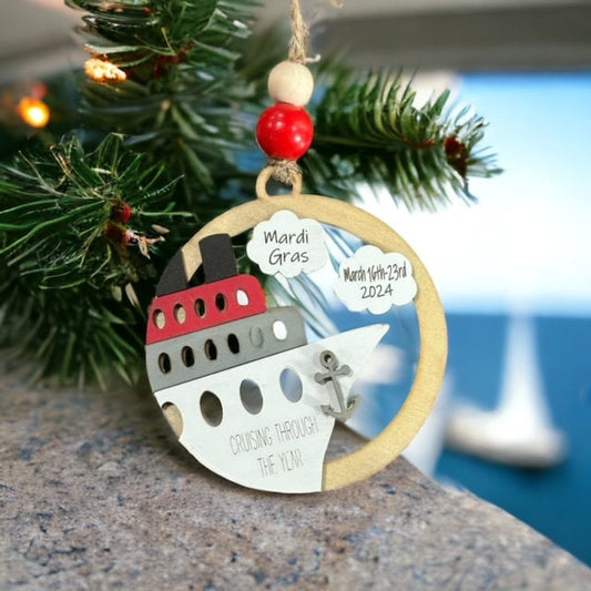 Personalized Cruise Ornament, Cruise Memories Keepsake, Cruise Vacation Ornament, Travel Ornament, Holiday Cruise Decoration, Custom Gift