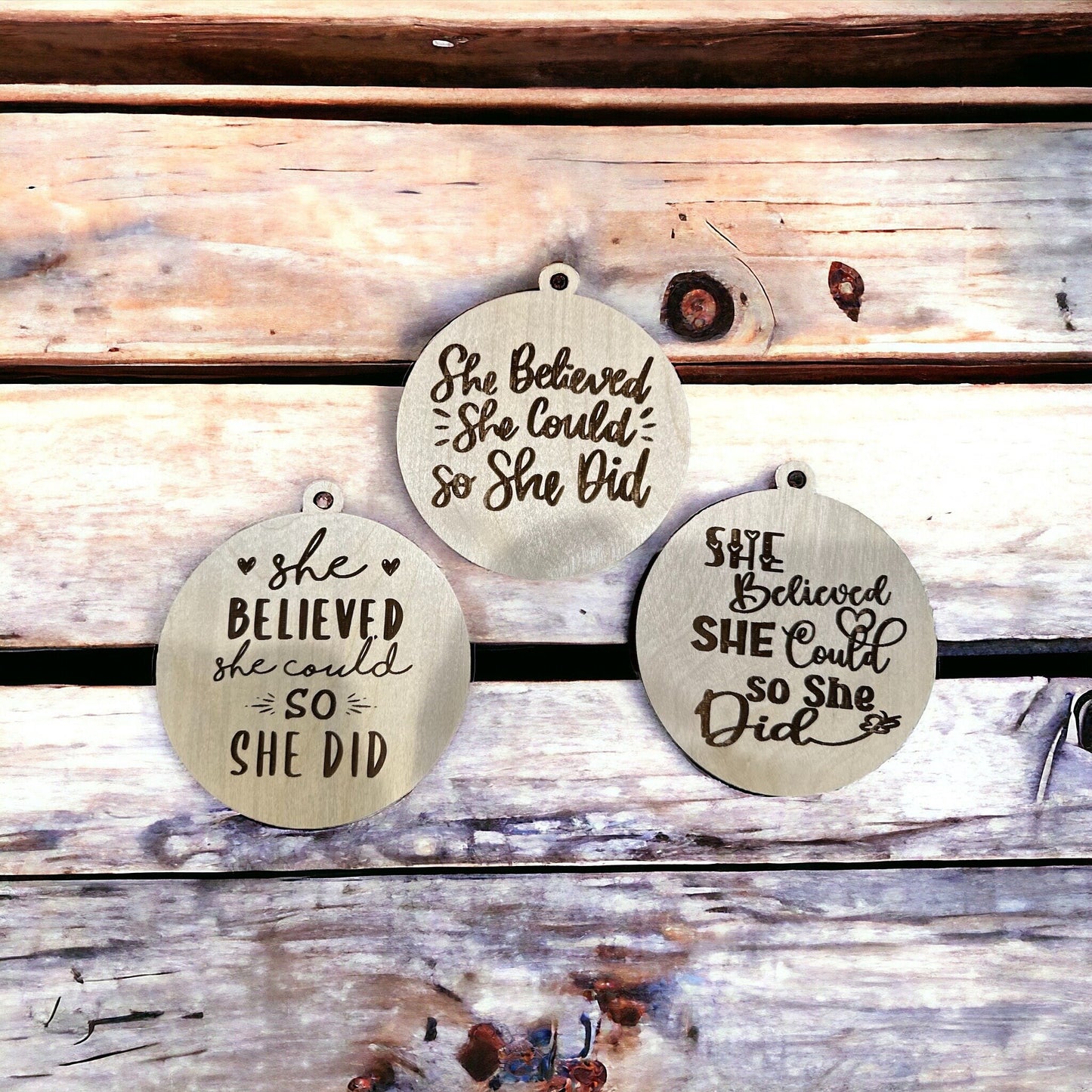 She Believed She Could Charm, DIY Bag Charm, Unfinished Wooden Charms, Inspirational Charm, DIY Craft Charm