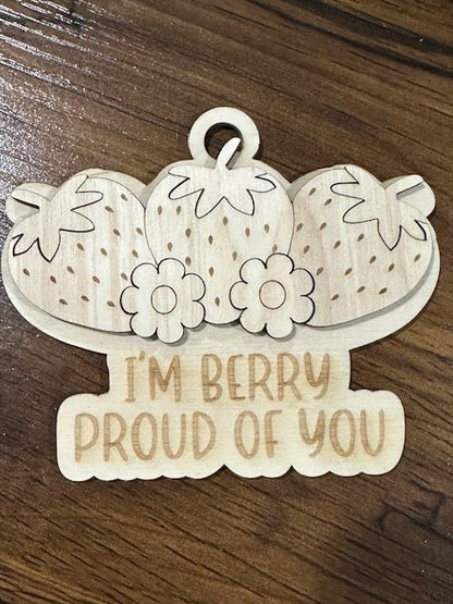 Strawberry Unfinished DIY Charms/ Strawberry Ornaments / Fruit car charms / Unfinished Car Charm/ Charms / DIY