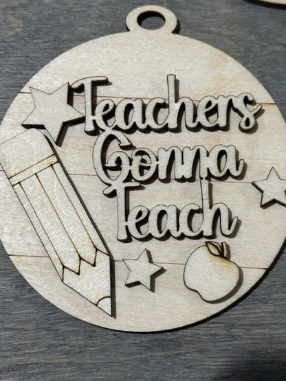 Teacher Ornaments, Teacher Car Charms, DIY Ornaments, Teacher Gift, Custom Teacher Ornaments, Holiday Decorations, gift, teacher gifts