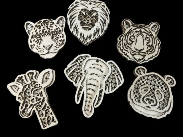 Rattan Jungle Animals Exotic Unfinished DIY, Rattan Charms Unfinished, Wooden Ornaments, Unfinished DIY, Blank Charm, Animals, Craft, Charm