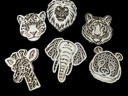 Rattan Jungle Animals Exotic Unfinished DIY, Rattan Charms Unfinished, Wooden Ornaments, Unfinished DIY, Blank Charm, Animals, Craft, Charm