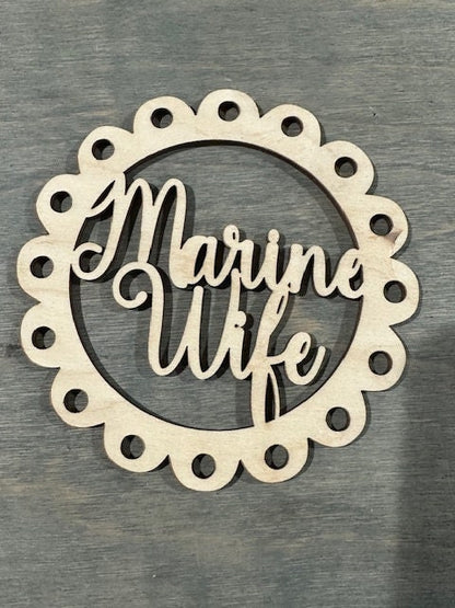 Military Wife Charm DIY, Wooden Car Charms, Unfinished, DIY, Blank Charm, custom design, Wife, Military, Wooden Car Charms, Unfinished
