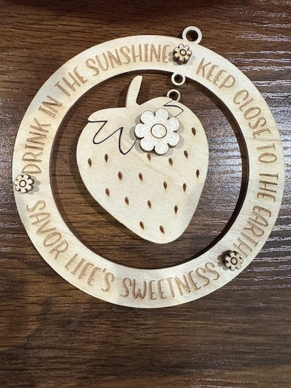 Strawberry Unfinished DIY Charms/ Strawberry Ornaments / Fruit car charms / Unfinished Car Charm/ Charms / DIY