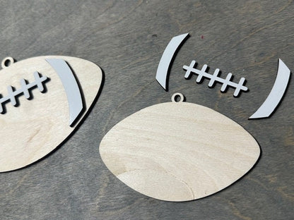 Unfinished Football DIY Sports Charms/ Football Charms Unfinished / Wooden Charms / Unfinished / DIY / Blank Charm / Football