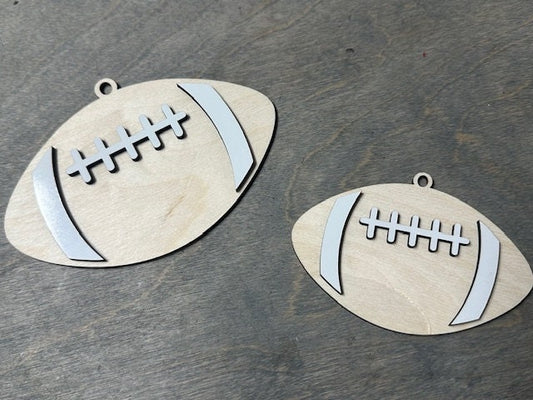 Unfinished Football DIY Sports Charms/ Football Charms Unfinished / Wooden Charms / Unfinished / DIY / Blank Charm / Football