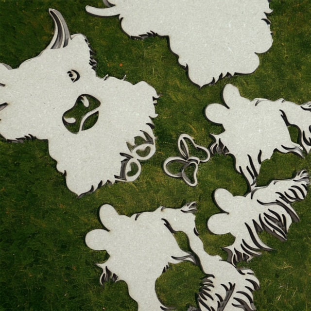 Highland Cow #4 / Cow / Unfinished / Wooden Car Charms / Unfinished / DIY / Blank Charm / Highland Cow / Layered