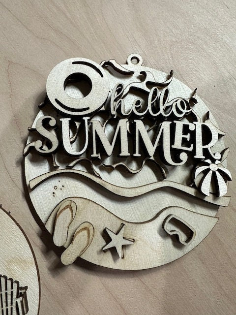 DIY Summer, Beach Car Charm, Hello Summer Ornament