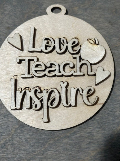 Teacher Ornaments, Teacher Car Charms, DIY Ornaments, Teacher Gift, Custom Teacher Ornaments, Holiday Decorations, gift, teacher gifts