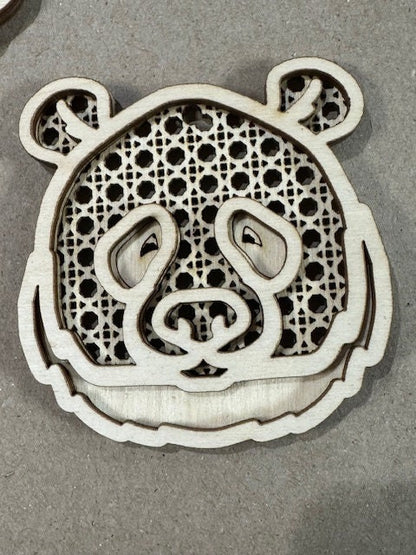 Rattan Jungle Animals Exotic Unfinished DIY, Rattan Charms Unfinished, Wooden Ornaments, Unfinished DIY, Blank Charm, Animals, Craft, Charm