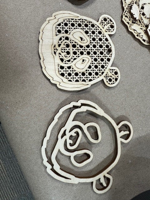 Rattan Jungle Animals Exotic Unfinished DIY, Rattan Charms Unfinished, Wooden Ornaments, Unfinished DIY, Blank Charm, Animals, Craft, Charm