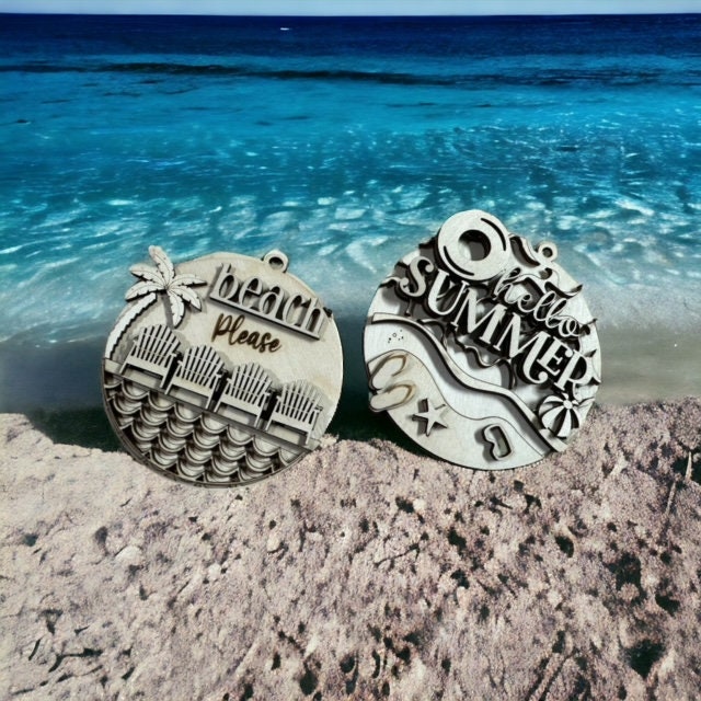 DIY Summer, Beach Car Charm, Hello Summer Ornament
