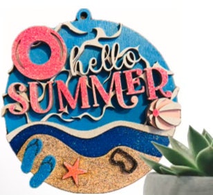 DIY Summer, Beach Car Charm, Hello Summer Ornament