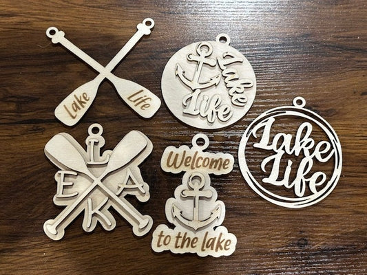 Lake Life Unfinished DIY Charms, Lake Ornaments, Lake Life car charms, Unfinished Car Charm, Charms, DIY, Unfished Charm