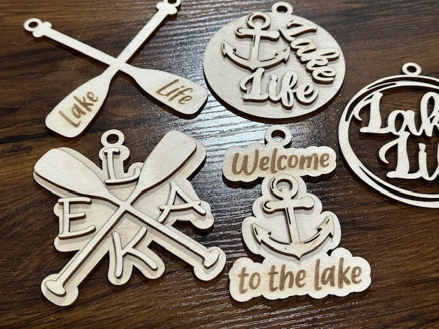 Lake Life Unfinished DIY Charms, Lake Ornaments, Lake Life car charms, Unfinished Car Charm, Charms, DIY, Unfished Charm