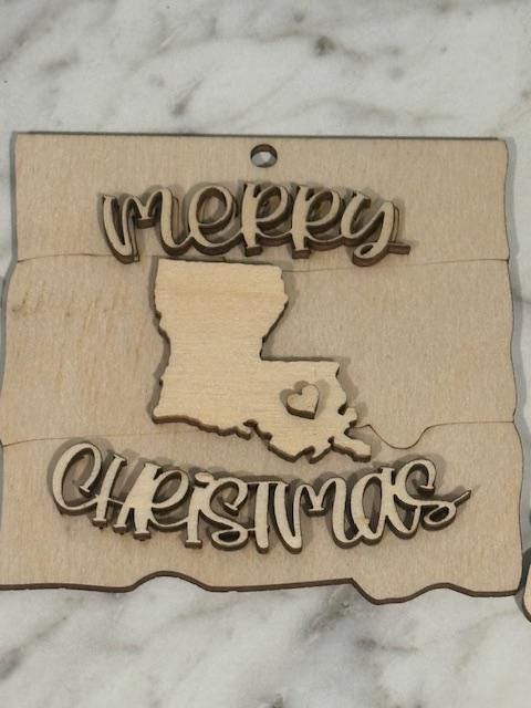 DIY Unfinished Louisiana State Car Charm, Home State Car Charm, Personalized Louisiana Ornament, State Pride Car Accessory